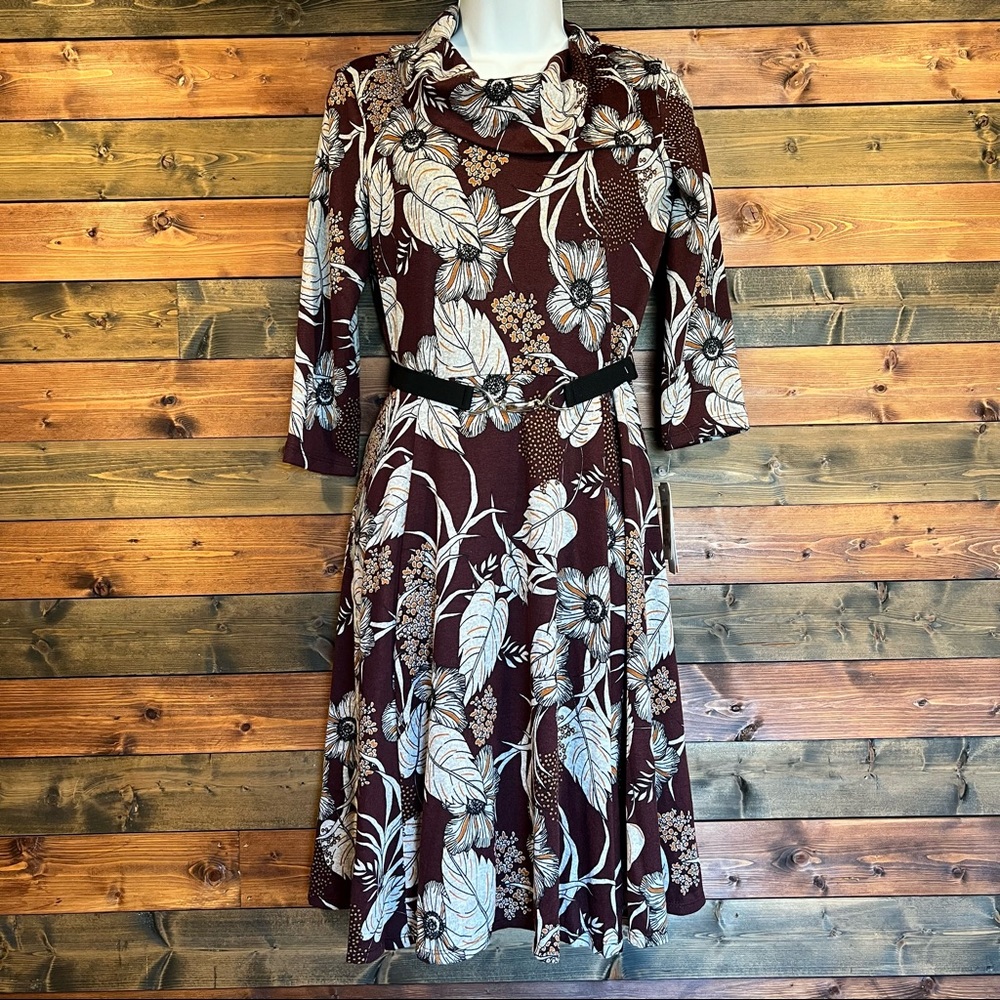 Floral Belted  A-Line Dress | Signature by Robbie Bee